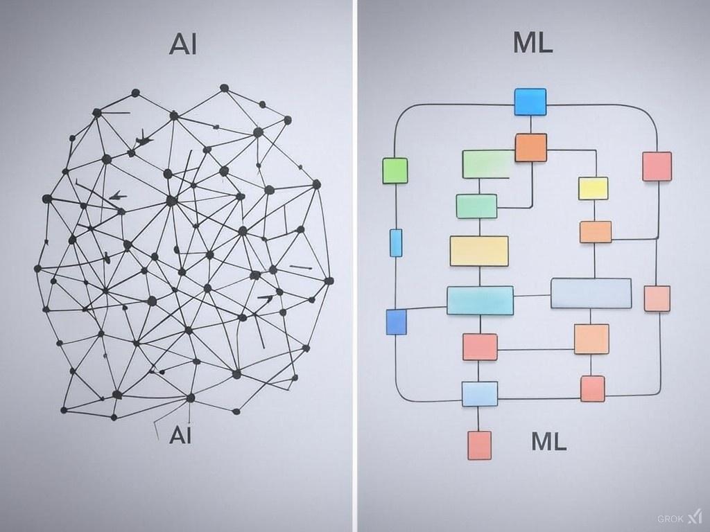 Comparison table outlining the differences between Artificial Intelligence and Machine Learning